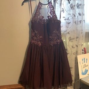 plum colored homecoming dress